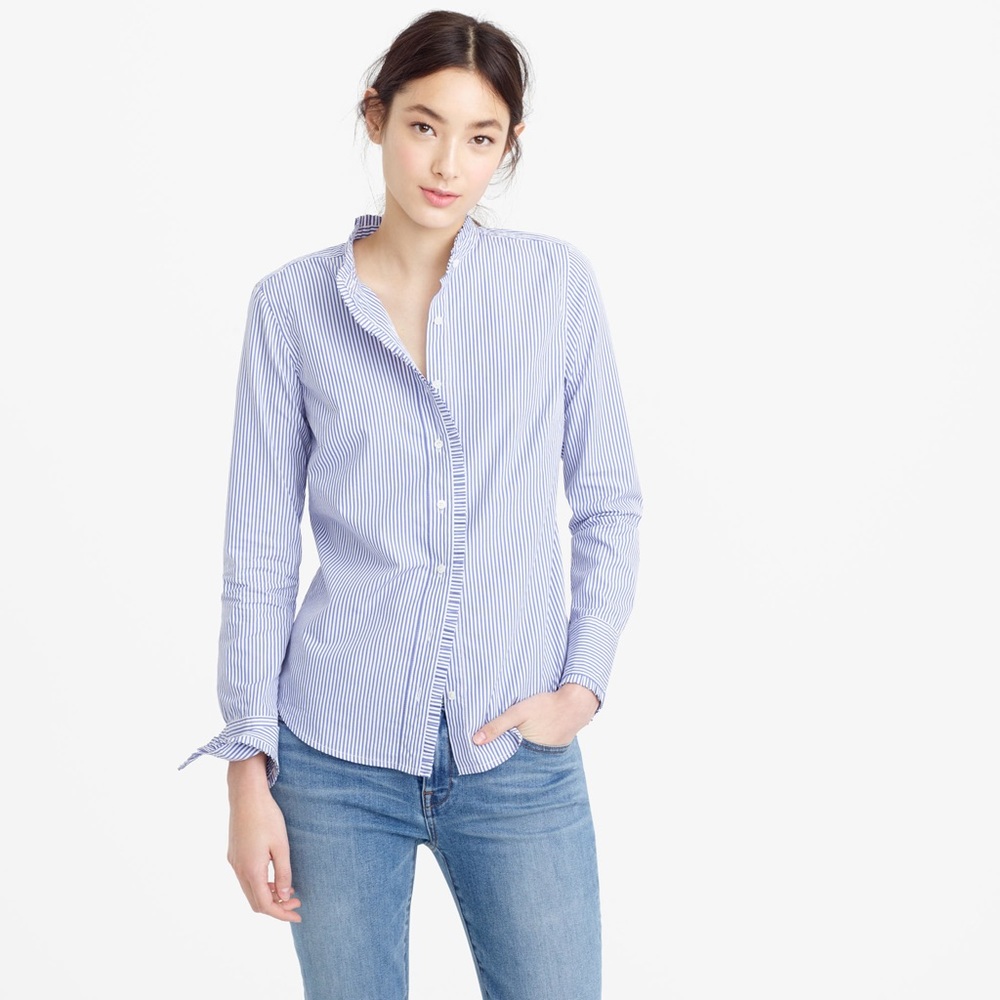 Ruffle neck J. Crew button down
